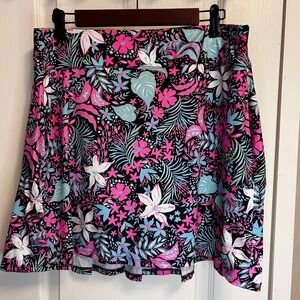 Emerald 18 Floral Skirt Shorts Athletic Skort Black Pink Blue Large